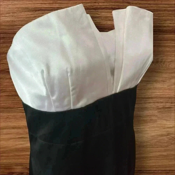 Vintage Fashion Gold 80’s Strapless Satin sexy wiggle cocktail dress-M - Picture 7 of 8